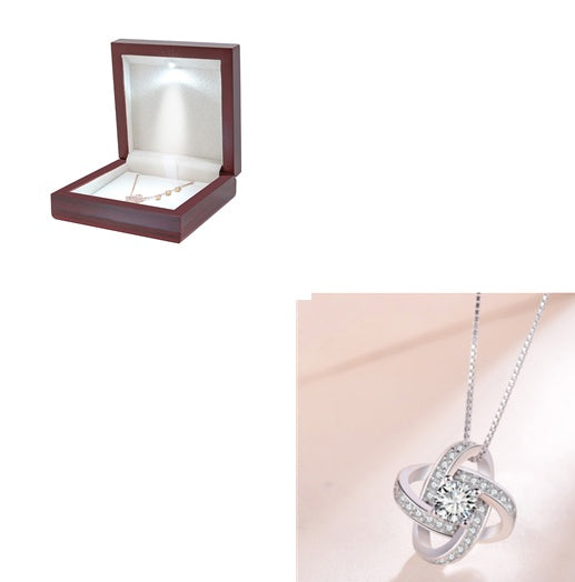 925 Sterling Silver Necklace For Women Forever Heart AAA Zircon Mosaic Necklaces & Pendants Gift