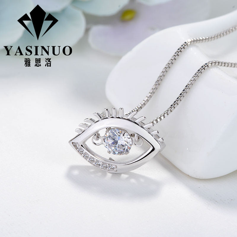 Korean version of S925 silver necklace, female temperament, clavicle chain, simple devil eye, personality silver gift to girlfriend's birthday gift