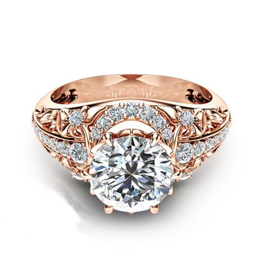 14K Rose Gold Micro Set Diamond Women's Rings