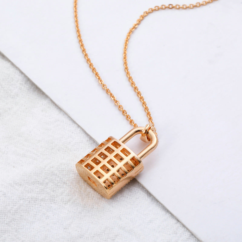 Zircon Lock Necklaces for Lover Luxury Necklace