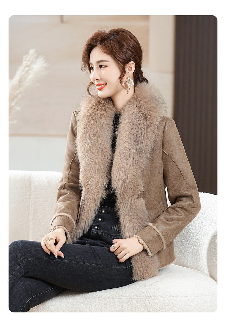 Fur Integrated Women's Short Coat Southern Winter Temperament